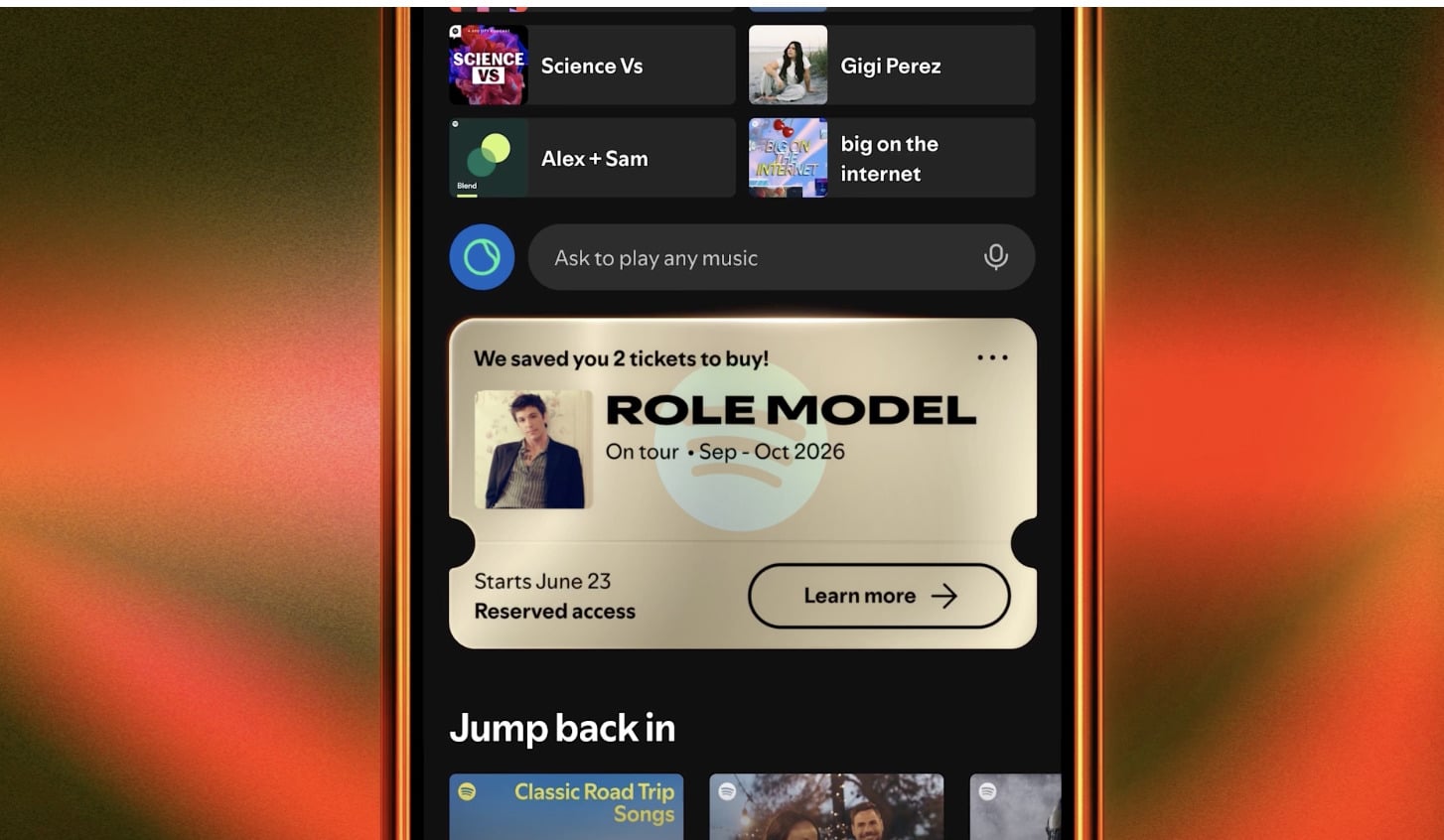 the new feature shown by Spotify on the app